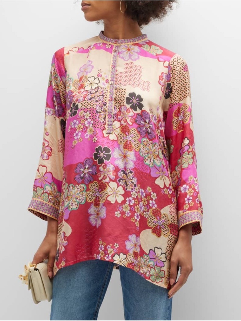 Johnny Was Yama Kels Silk Tunic - Picture 5 of 16